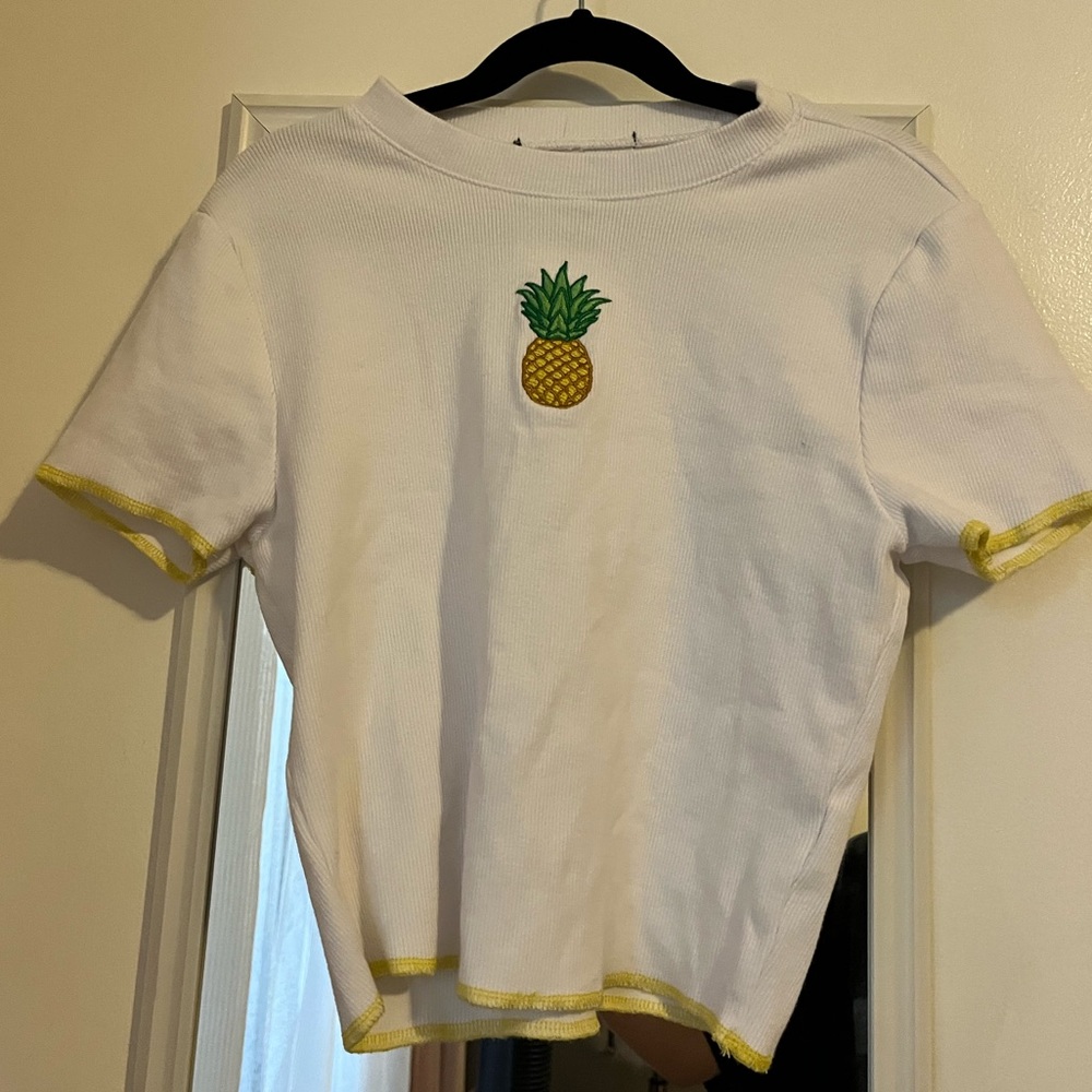 Pineapple White Crop Top